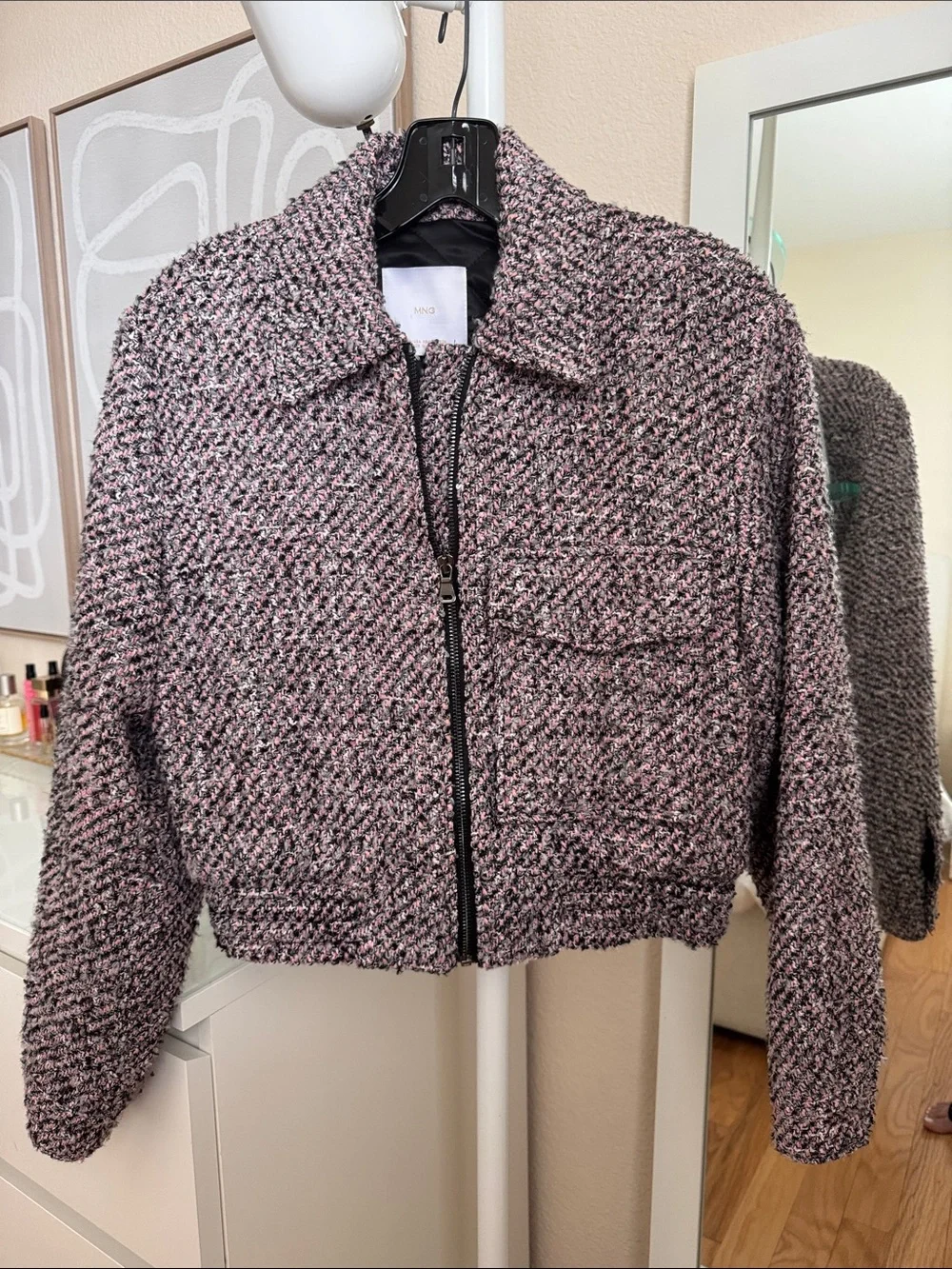 Mango Tweed Bomber Jacket - Picture 11 of 17